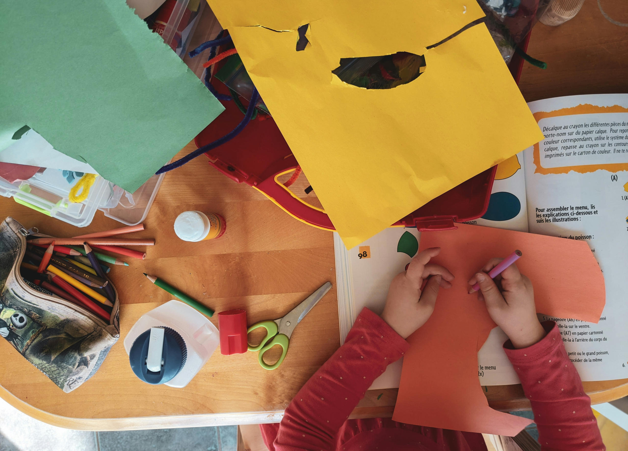 gratitude activities for kids - a child making crafts
